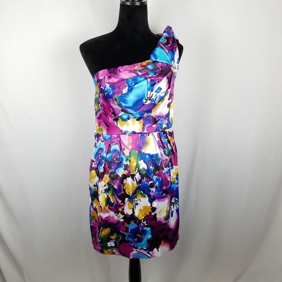 Bisou Bisou Dresses & Skirts - BisouBisou dress one-shoulder side bow party 12P